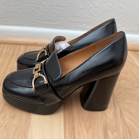 Nine West Valda Square Toe Block Black Heel Dress Pumps Size 7M - Picture 4 of 10